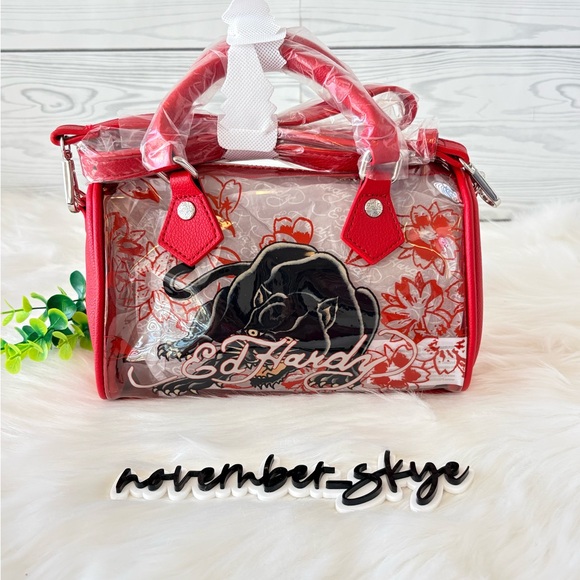 Ed Hardy Panther Red and Clear Mini Bag - Picture 2 of 10